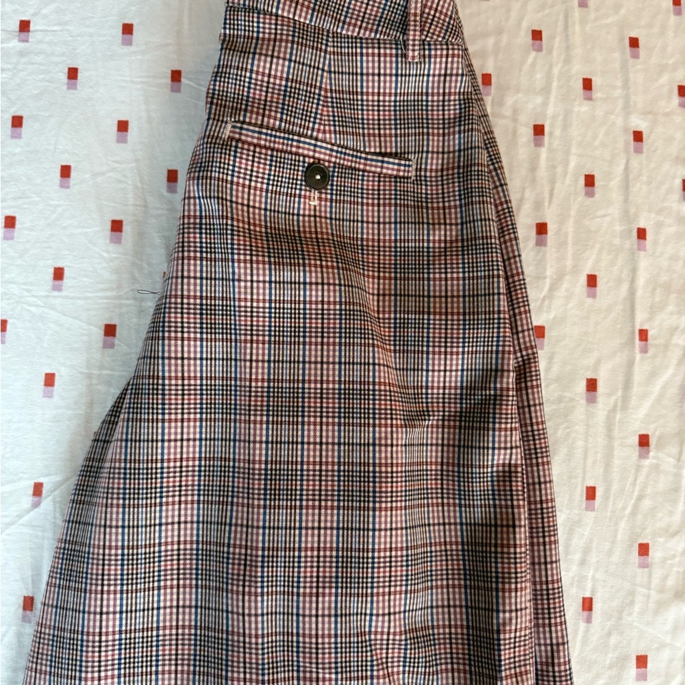 Maeve Multicolor Plaid wide leg trouser